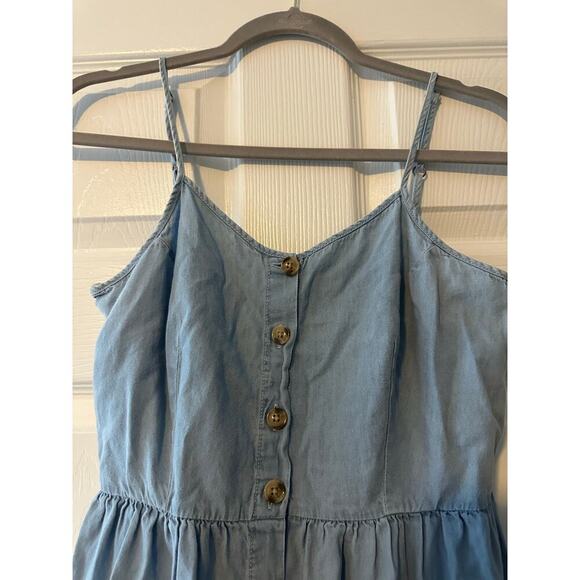 Japna Blue Chambray Button Down Dress, Medium - Picture 5 of 5